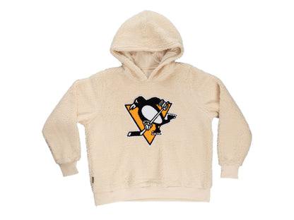 Pittsburgh Penguins Ladies Sherpa Hoodie with Premium Chenille Logo - www.Shopthatapp.com