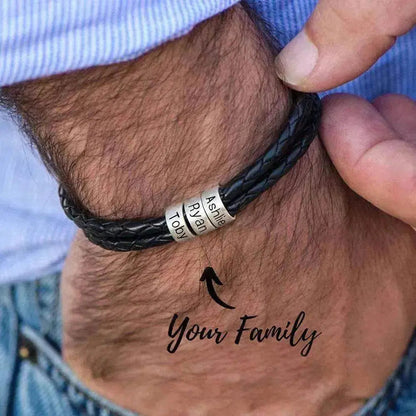 Personalized Beads Stainless steel engraved woven Hand Rope bracelet - www.Shopthatapp.com