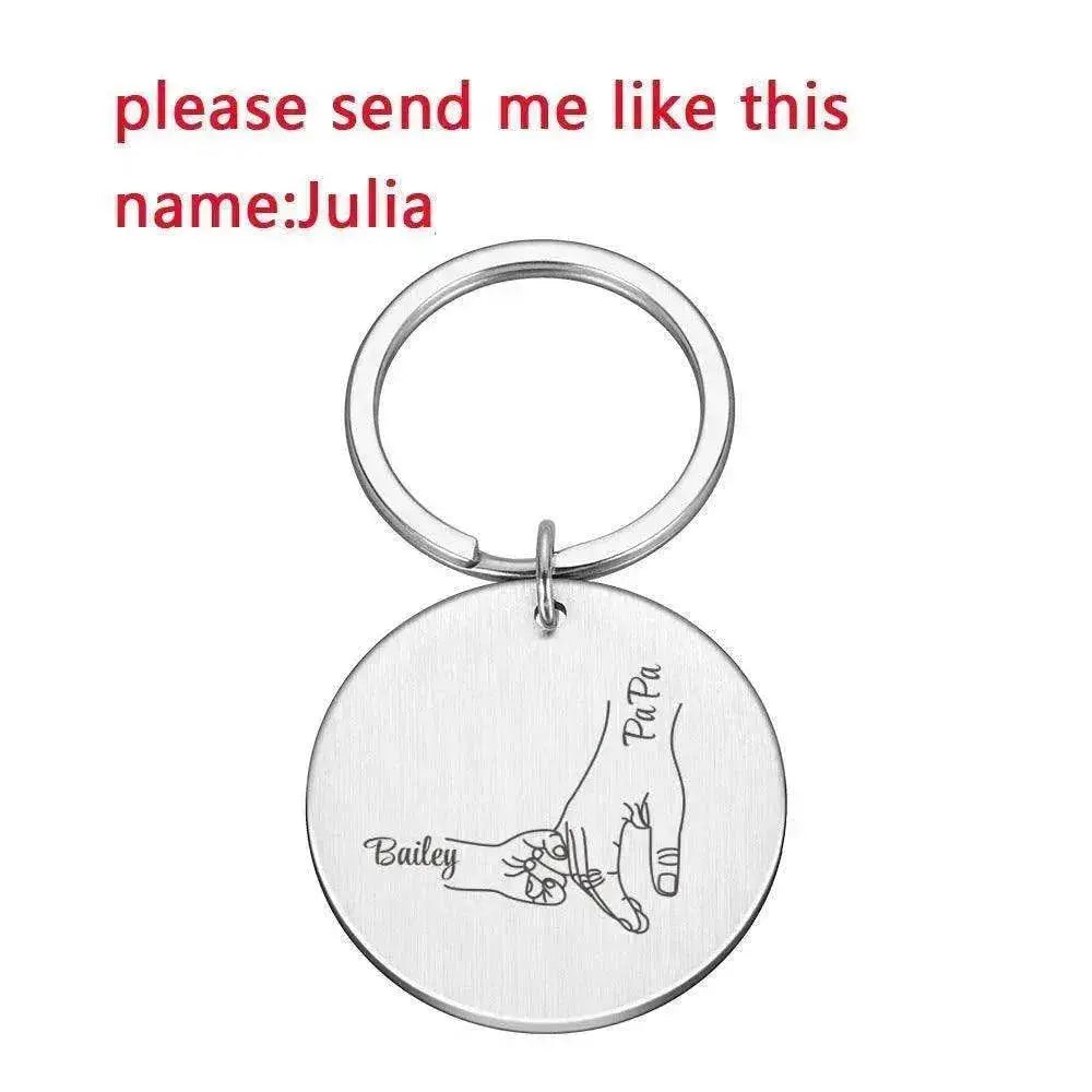 Personalized Father's Day DIY Name stainless steel Keychain - www.Shopthatapp.com