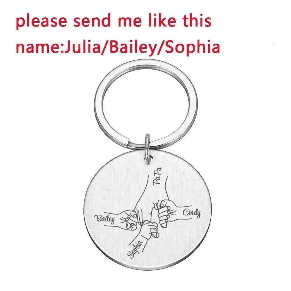 Personalized Father's Day DIY Name stainless steel Keychain - www.Shopthatapp.com