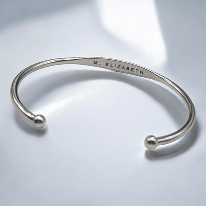 Bracelet jonc Torque en argent gravé