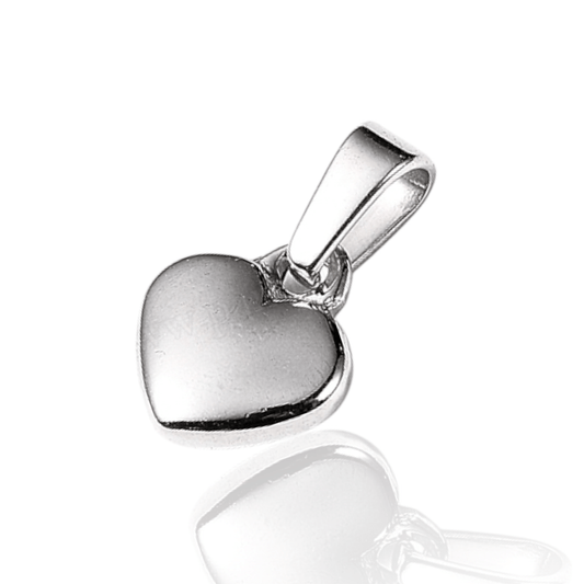 Breloque en forme de cœur gonflé en argent