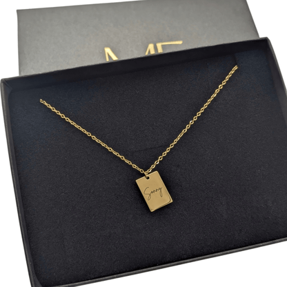 Collier petit rectangle imprimé à la demande