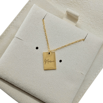 Collier petit rectangle imprimé à la demande