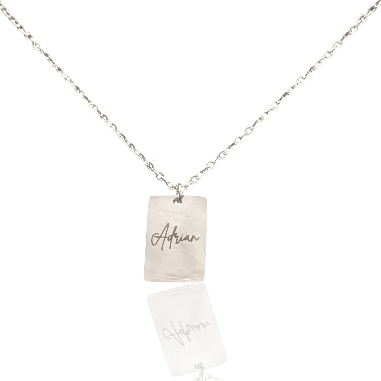 Collier petit rectangle imprimé à la demande