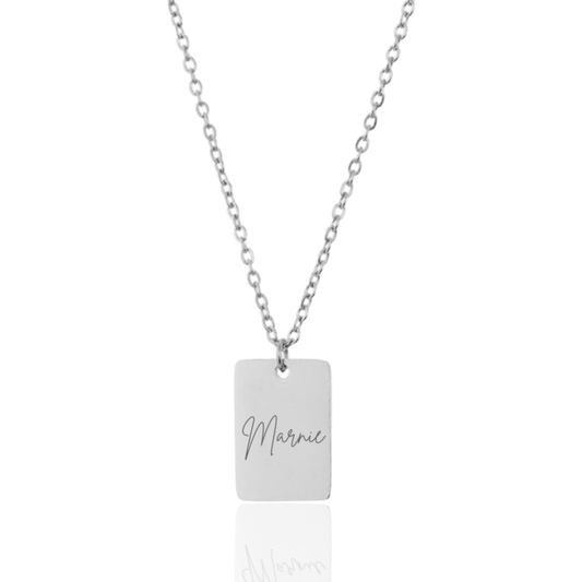 Collier petit rectangle imprimé à la demande
