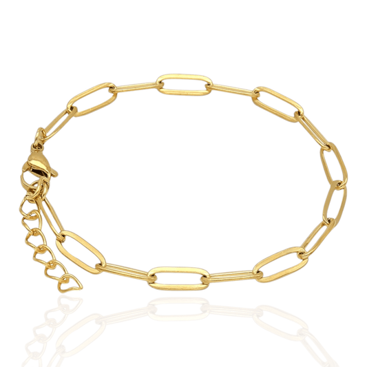 Goldenes Armband mit Büroklammer-Charms