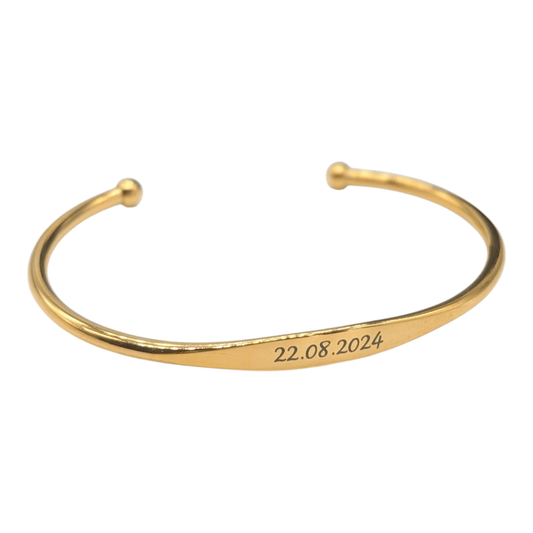 Bracelet jonc Torque en or gravé