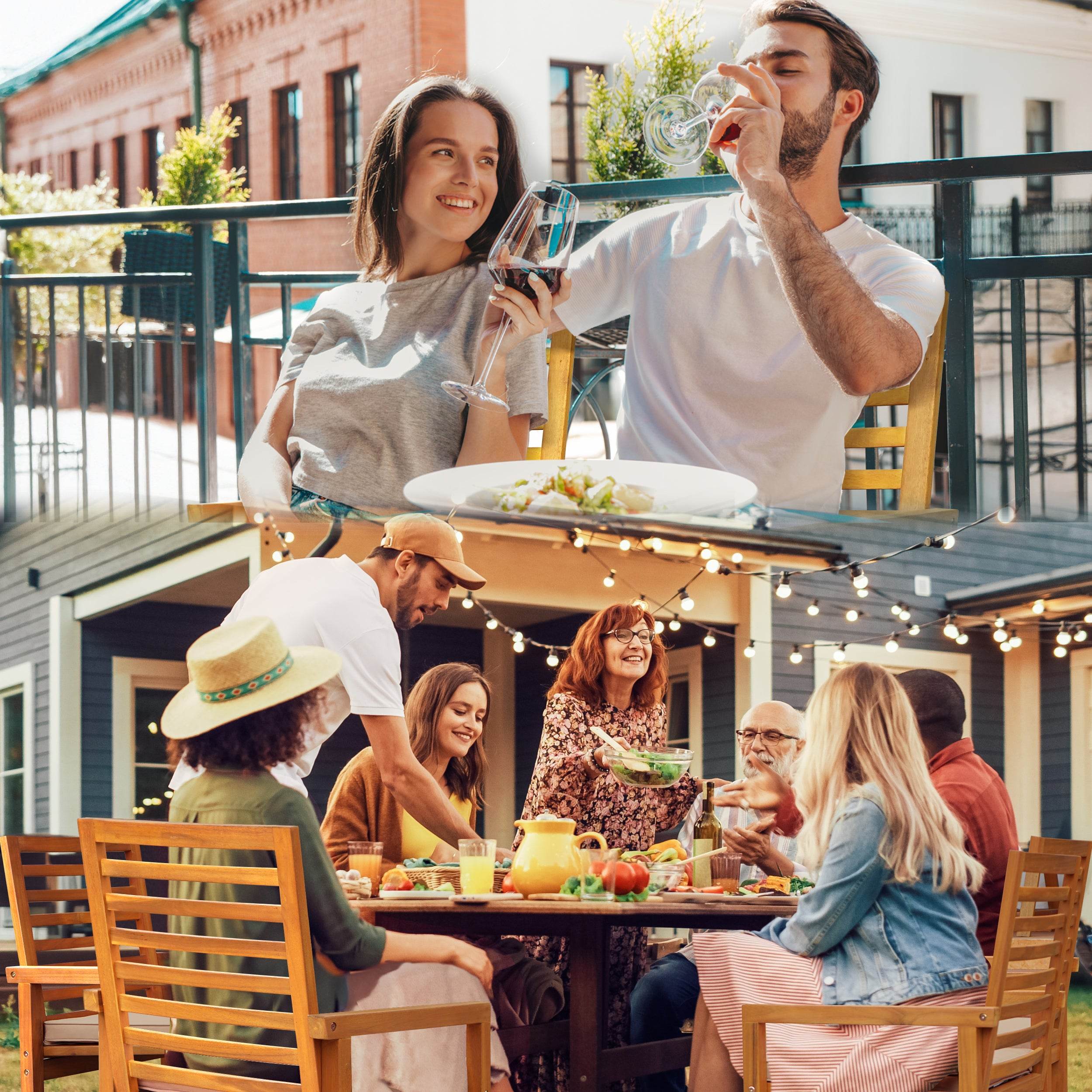 Tranquillo Solara Acacia Wood Outdoor Chairs Set of 2 with Cushions - www.Shopthatapp.com