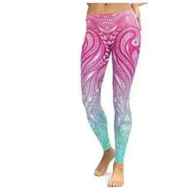Pink+Turquoise Mandala Weave Yoga/Workout Leggings - www.Shopthatapp.com #