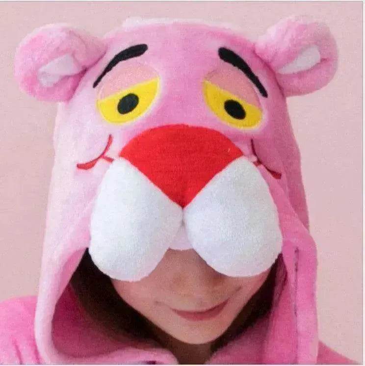 Pink cartoon one-piece pajamas - www.Shopthatapp.com #