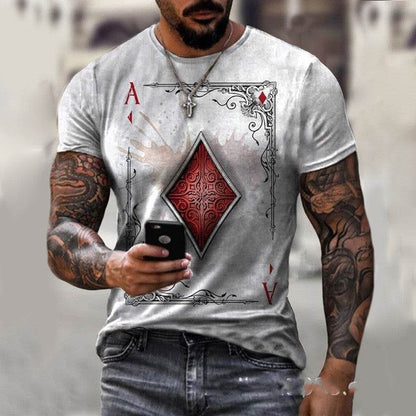 Playing Card Printing Men's T-Shirt Top - www.Shopthatapp.com #