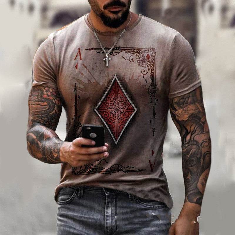 Playing Card Printing Men's T-Shirt Top - www.Shopthatapp.com #