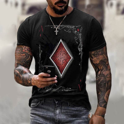 Playing Card Printing Men's T-Shirt Top - www.Shopthatapp.com #