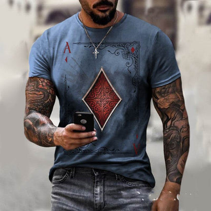 Playing Card Printing Men's T-Shirt Top - www.Shopthatapp.com #