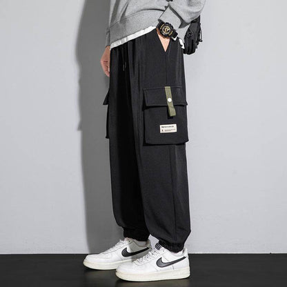 Plus Size Men's Workwear Bag Fall Loose Tappered Cargo Pant trouser - www.Shopthatapp.com #