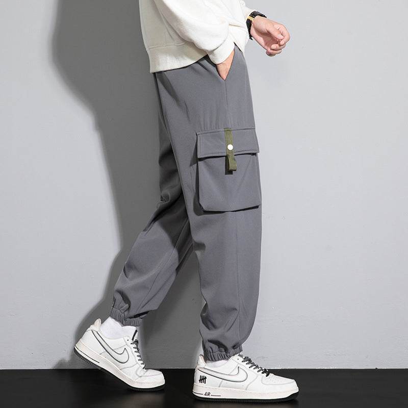 Plus Size Men's Workwear Bag Fall Loose Tappered Cargo Pant trouser - www.Shopthatapp.com #