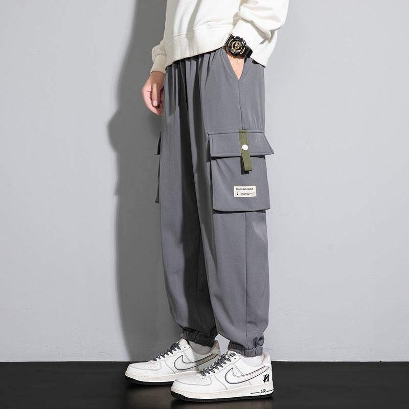 Plus Size Men's Workwear Bag Fall Loose Tappered Cargo Pant trouser - www.Shopthatapp.com #