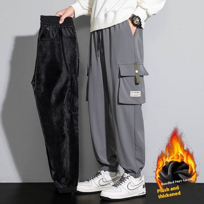Plus Size Men's Workwear Bag Fall Loose Tappered Cargo Pant trouser - www.Shopthatapp.com #