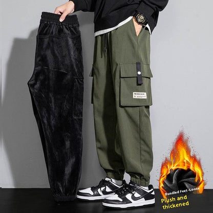 Plus Size Men's Workwear Bag Fall Loose Tappered Cargo Pant trouser - www.Shopthatapp.com #