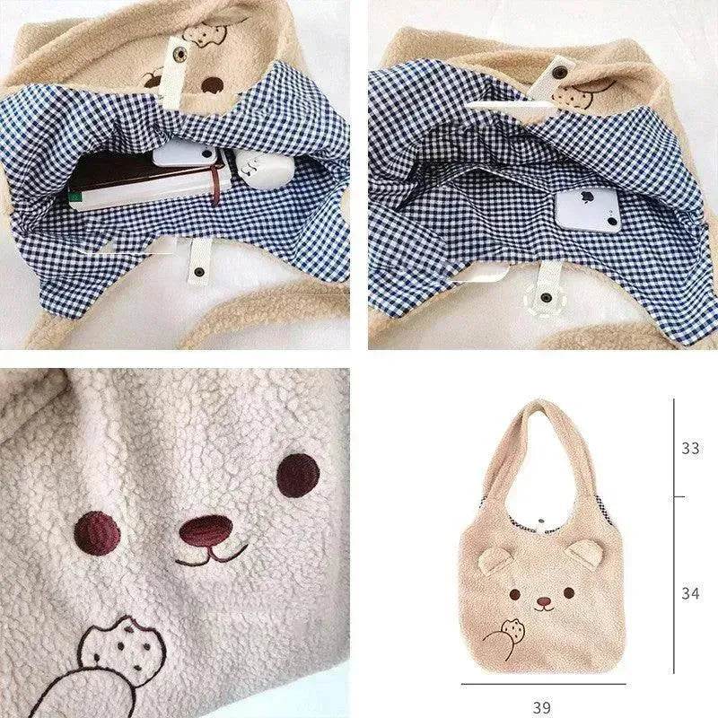 Plush Bag Cute Bear Stereo Ears - www.Shopthatapp.com