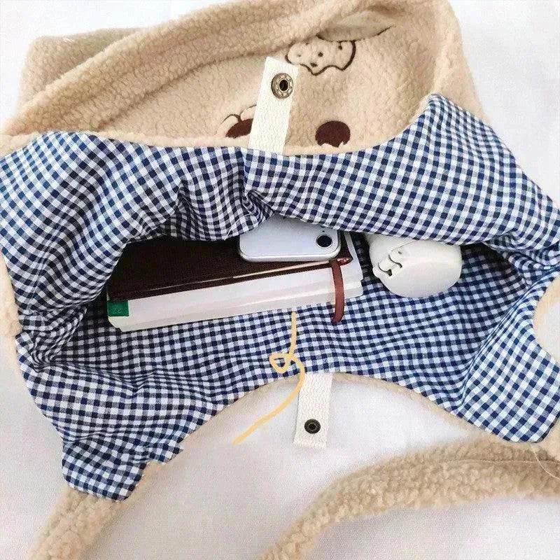 Plush Bag Cute Bear Stereo Ears - www.Shopthatapp.com