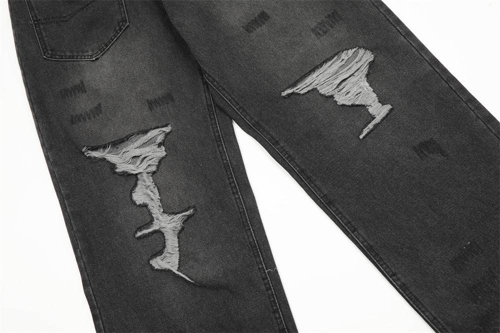 Pocket Design Loose Denim Straight-leg Trousers Men Jeans - www.Shopthatapp.com #