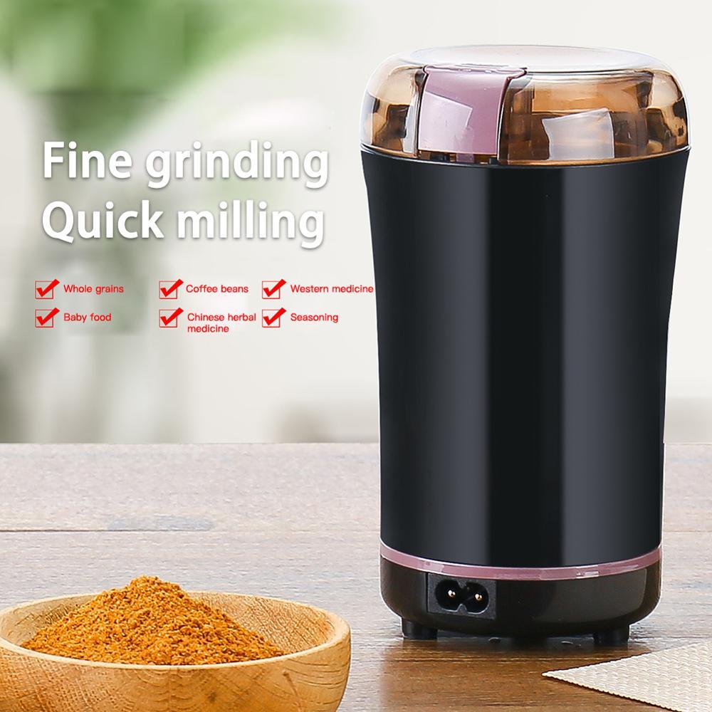 Portable Electric Coffee Bean Grinder Mill Kitchen Tool Herbs Salt Pepper Spices Nuts Grains Mini Medicine Flour Powder Crusher - www.Shopthatapp.com