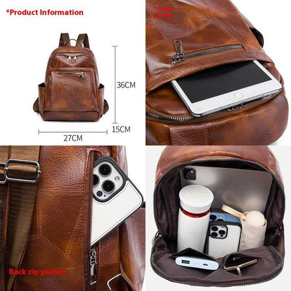 Portable Fashion Simple And Lightweight High School Leather Backpack - www.Shopthatapp.com #