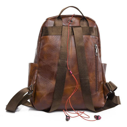 Portable Fashion Simple And Lightweight High School Leather Backpack - www.Shopthatapp.com #