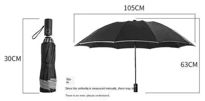 Portable Windproof Umbrella, 10Ribs Auto Close, Reflective for Safety - www.Shopthatapp.com