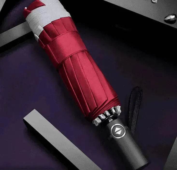 Portable Windproof Umbrella, 10Ribs Auto Close, Reflective for Safety - www.Shopthatapp.com