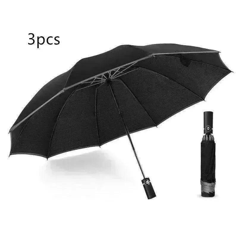 Portable Windproof Umbrella, 10Ribs Auto Close, Reflective for Safety - www.Shopthatapp.com