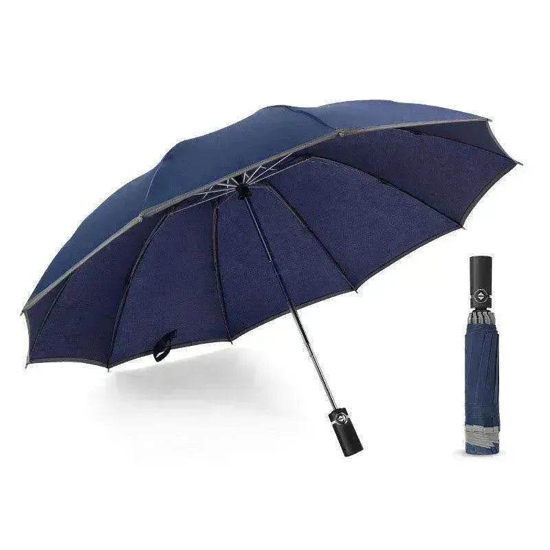 Portable Windproof Umbrella, 10Ribs Auto Close, Reflective for Safety - www.Shopthatapp.com