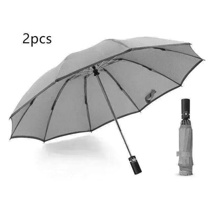 Portable Windproof Umbrella, 10Ribs Auto Close, Reflective for Safety - www.Shopthatapp.com