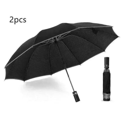 Portable Windproof Umbrella, 10Ribs Auto Close, Reflective for Safety - www.Shopthatapp.com