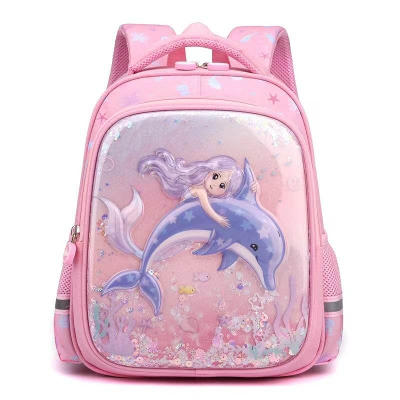 Primary School Cute Cartoon Mermaid Girls Backpack - www.Shopthatapp.com #