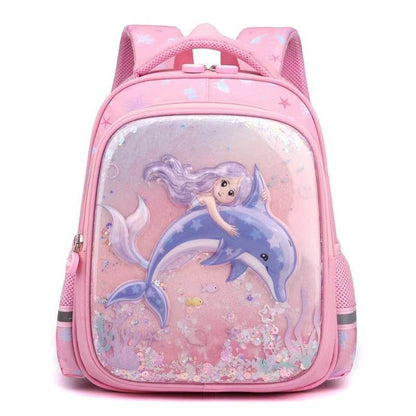 Primary School Cute Cartoon Mermaid Girls Backpack - www.Shopthatapp.com #