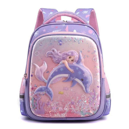 Primary School Cute Cartoon Mermaid Girls Backpack - www.Shopthatapp.com #