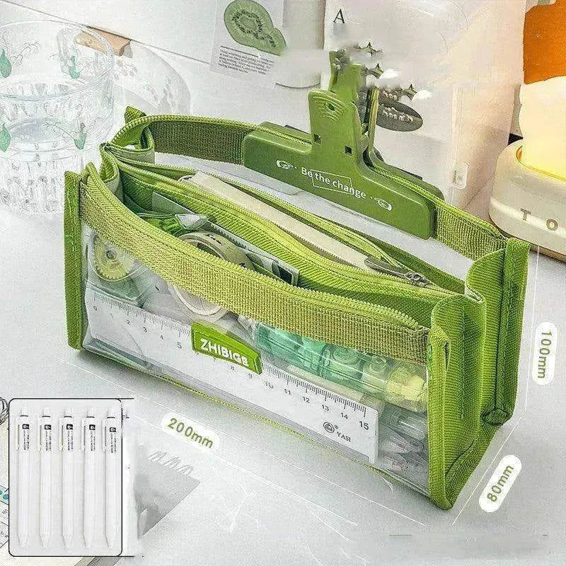 Primary School Transparent Pen Bag High Appearance Level Large Capacity - www.Shopthatapp.com