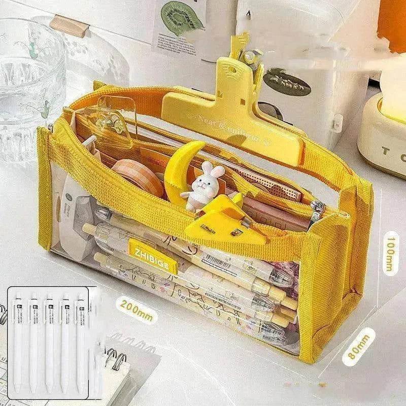 Primary School Transparent Pen Bag High Appearance Level Large Capacity - www.Shopthatapp.com