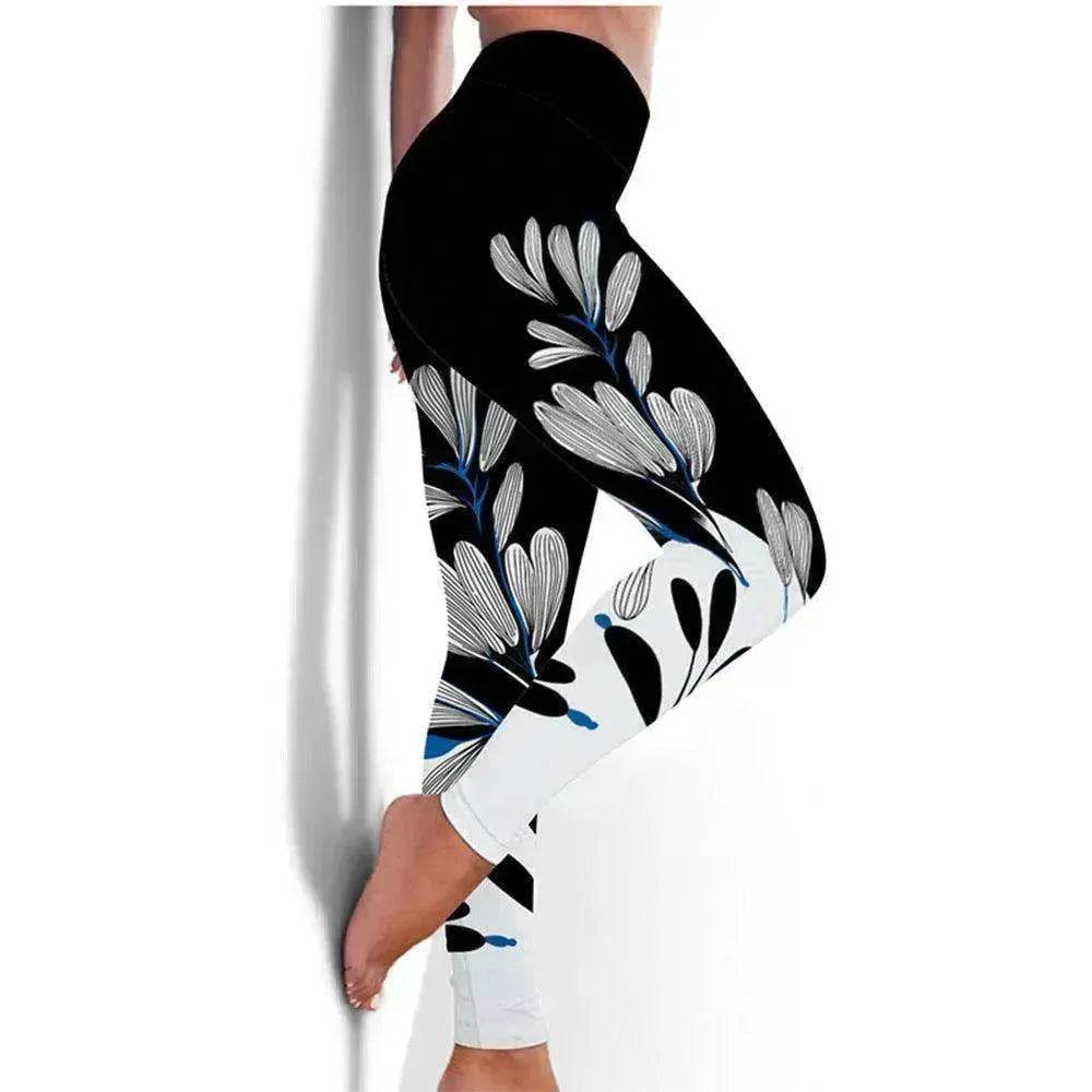 Printed Floral Butterfly Leggings High Waist Slim Yoga Pants Leggings - www.Shopthatapp.com