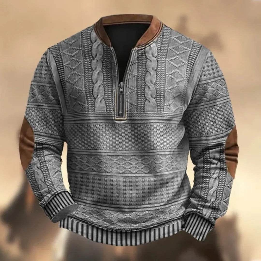 Printed Men's 3D Half Placket Zipper Sweatshirt Pullover - www.Shopthatapp.com #