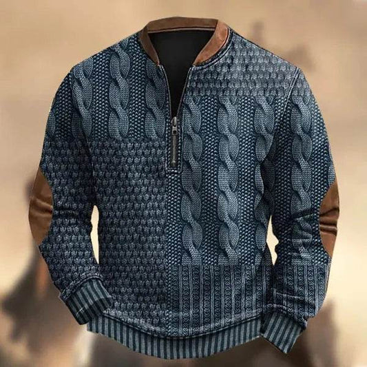 Printed Men's 3D Half Placket Zipper Sweatshirt Pullover - www.Shopthatapp.com #