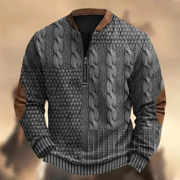 Printed Men's 3D Half Placket Zipper Sweatshirt Pullover - www.Shopthatapp.com #