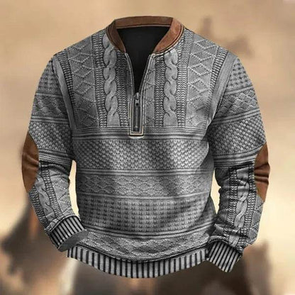 Printed Men's 3D Half Placket Zipper Sweatshirt Pullover - www.Shopthatapp.com #