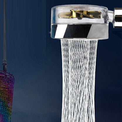Propeller Driven Shower Head With Stop Button And Cotton Filter Turbocharged High Pressure Handheld Shower Nozzle - www.Shopthatapp.com #