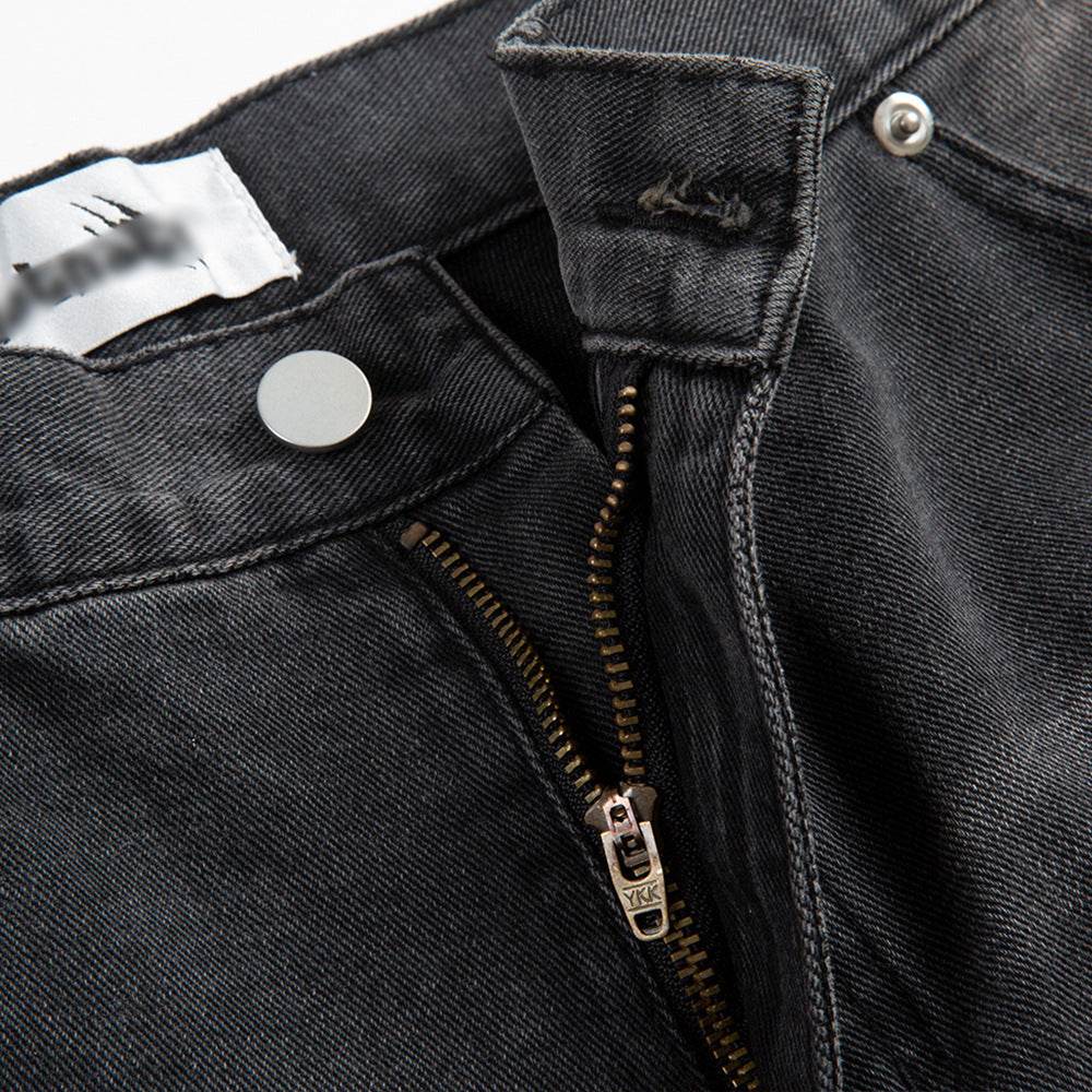 Punk Beggar Ripped Denim Straight-leg Trousers Men Jeans - www.Shopthatapp.com #