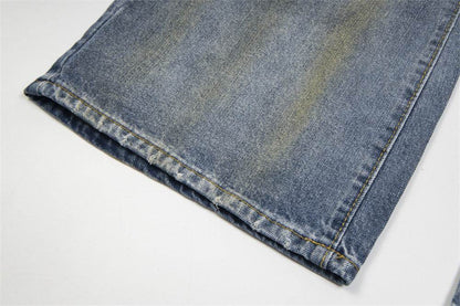 Punk Make Old Ripped Letter Denim Trousers Men Jeans - www.Shopthatapp.com #