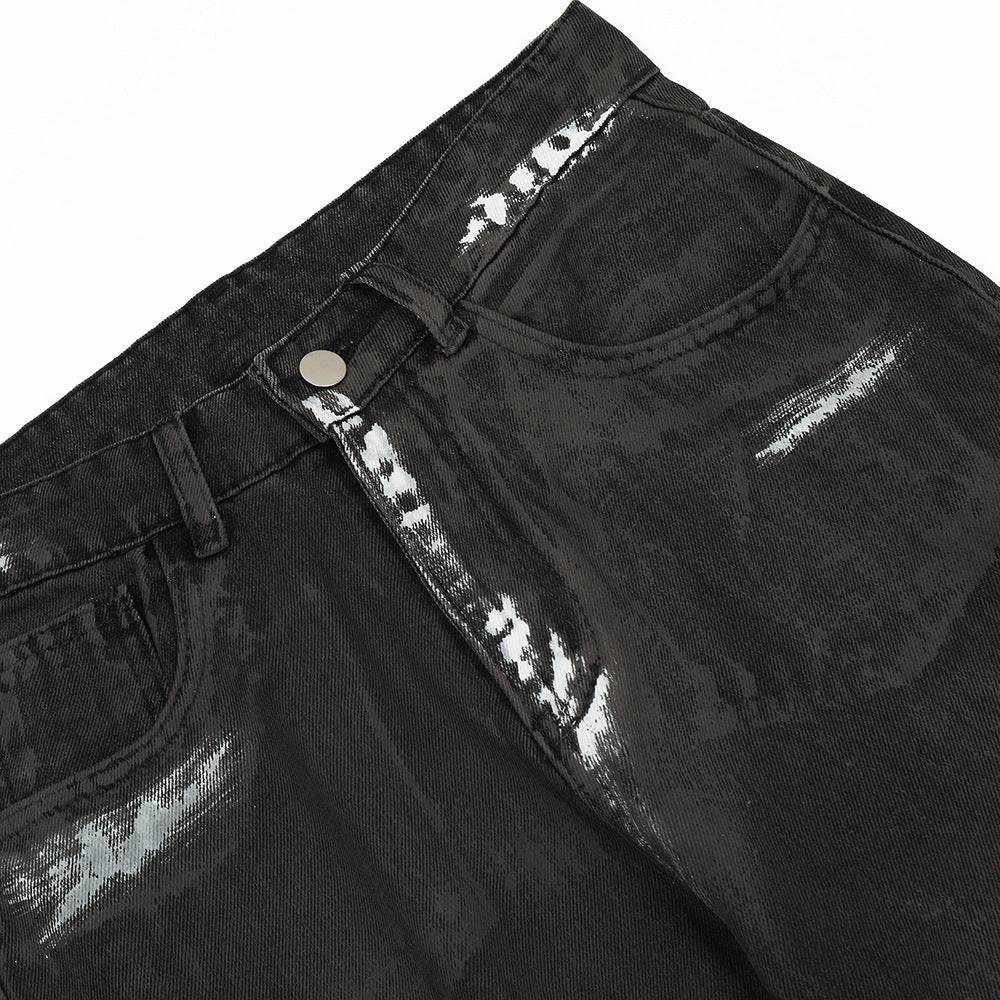 Punk Waste Soil Distressed Men Denim jeans pant Straight-leg Trousers - www.Shopthatapp.com #